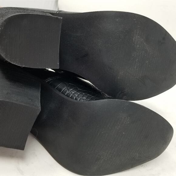 Very J New Black Ankle Booties Western comfortable Women Size 10 New without Box - Picture 11 of 12